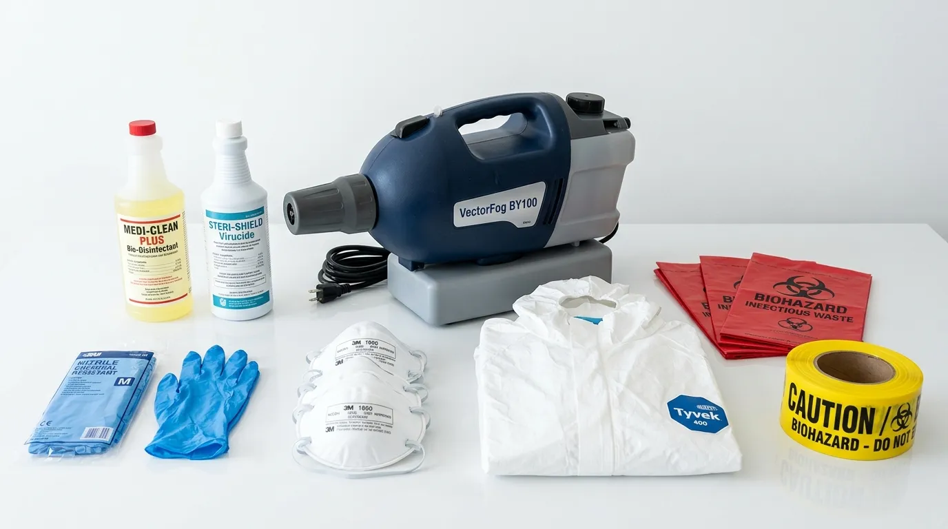 Professional biohazard remediation crew working in Huber Heights